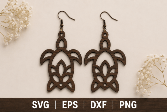 Download Sea Turtle Earring SVG, Laser Cut Files - Premium Bundle