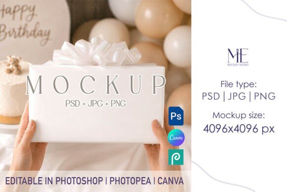 Download Gift Box Mockup, Wrapping Paper PSD - Gift Collection