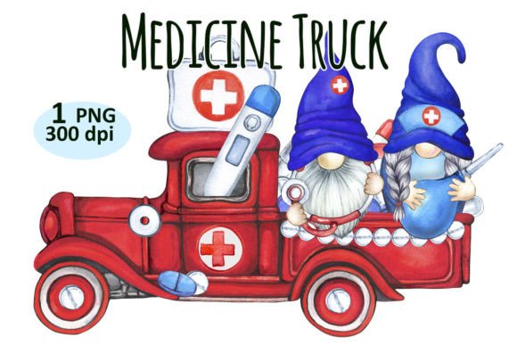 Download Medicine Gnome Truck Clipart PNG - Medicine Collection